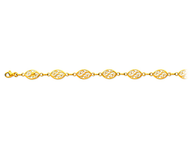 Bracelet maille Filigrane 8 mm, 20 cm, Or jaune 18k