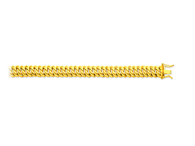 Bracelet maille Américaine 10 mm, 21 cm, Or jaune 18k