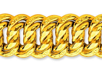 Bracelet maille Américaine 17,5 mm, 21 cm, Or jaune 18k - Image Standard - 2
