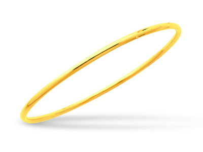 Bracelet Jonc massif fermé, fil rond 2,5 mm, forme ronde 60 mm, Or jaune 18k - Image Standard - 1