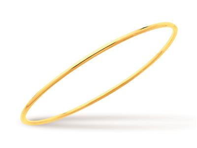 Bracelet Jonc massif, fil rond 2 mm, forme ronde 58 mm, Or jaune 18k - Image Standard - 1