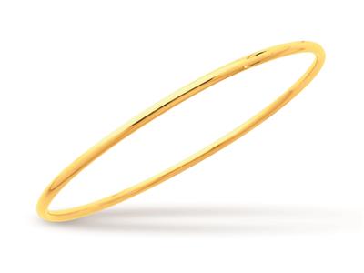 Bracelet Jonc massif, fil rond 2,5 mm, forme ronde 58 mm, Or jaune 18k