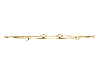 Bracelet Demi Lune, double chaîne 7,60 mm, 19 cm, Or jaune 18k - Image Standard - 1