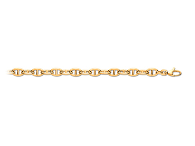 Bracelet maille Marine ovale 7 mm, 19,50 cm, Or jaune 18k
