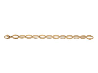 Bracelet Mailles Ovales larges 10,5 mm, 19 cm, Or jaune 18k