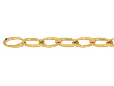 Bracelet mailles Ovales 11 mm, 21 cm, Or jaune 18k - Image Standard - 2