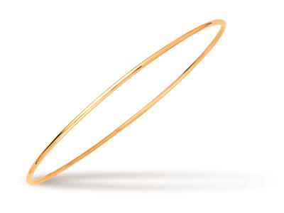 Bracelet Jonc massif, fil rond 1,5 mm, forme ronde 60 mm, Or jaune 18k - Image Standard - 1