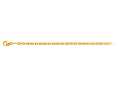 Chaîne maille Forçat diamantée 1,00 mm, 42 cm, Or jaune 18k