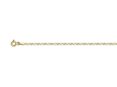 Bracelet maille Forçat marine alternée 1/1, 1,8 mm, 18 cm, Or jaune 18k - Image Standard - 1