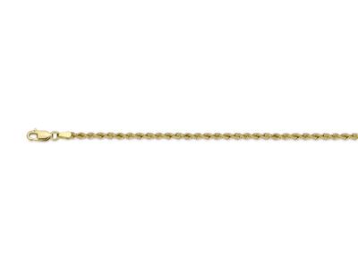 Bracelet maille Corde creuse 2,7 mm, 19 cm, Or jaune 18k