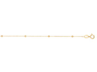 Chaîne de cheville petites Boules 1,8 mm sur chaîne 0,5 mm, 25 cm, Or jaune 18k - Image Standard - 1