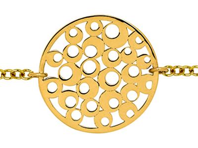 Bracelet ajouré, Pastilles sur chaîne, 17-19 cm, Or jaune 18k