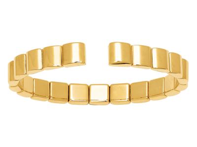 Bracelet Jonc ouvert, motifs Cubes 7 mm, 60 x 48 mm, Or jaune 18k - Image Standard - 1