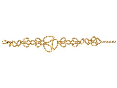 Bracelet multi anneaux forme fleur en chute 28 mm,  162 cm, Or jaune 18k