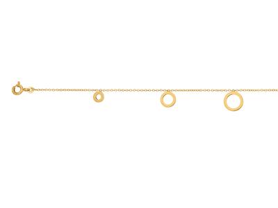 Bracelet chaîne Forçat ronde 5 cercles en chute, 17-18 cm, Or jaune 18k - Image Standard - 2