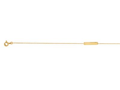 Bracelet chaîne Forçat ronde, motif Barrette 15 mm, 17-18 cm, Or jaune 18k - Image Standard - 2