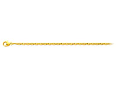 Chaîne maille Forçat diamantée 1,80 mm, 42 cm, Or jaune 18k