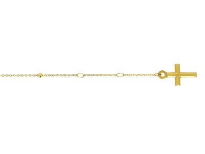 Bracelet Chapelet chaine Croix et Vierge miraculeuse, 20 cm, Or jaune 18k - Image Standard - 3