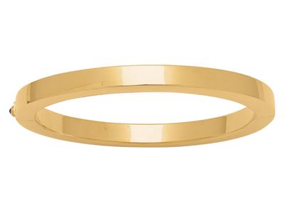Bracelet Jonc tube carré 6 mm, 60 mm, Or jaune 18k - Image Standard - 1