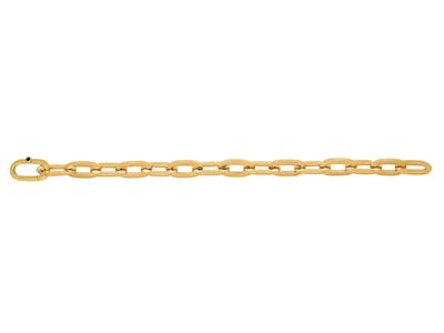 Bracelet Anneaux allongés creux 8 mm, 19 cm, Or jaune 18k