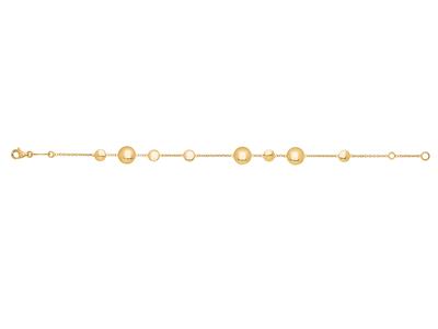 Bracelet Pastilles aléatroires, 16,50-18 cm, Or jaune 18k