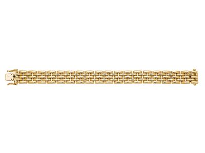 Bracelet Grains de Riz 12,5 mm, 5 rangs, 17 cm, Or jaune 18k