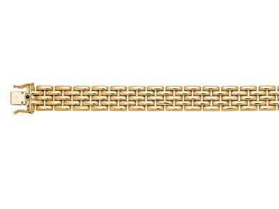 Bracelet Grains de Riz 12,5 mm, 5 rangs, 17 cm, Or jaune 18k - Image Standard - 2