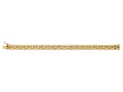 Bracelet Grains de Riz 7,5 mm, 3 rangs, 17 cm, Or jaune 18k