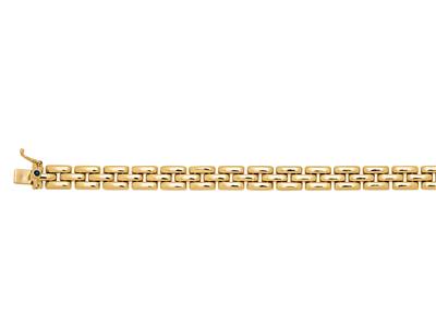 Bracelet Grains de Riz 7,5 mm, 3 rangs, 17 cm, Or jaune 18k - Image Standard - 2
