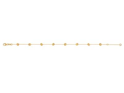Bracelet chaîne 8 cubes 3,1 mm, 17-19 cm, Or jaune 18k