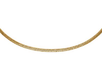 Collier maille anglaise droit 6,5 mm, 42 cm, Or jaune 18k