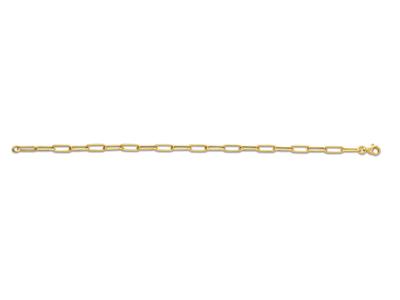 Bracelet maille Rectangle 3 mm, 18 cm, Or jaune 18k