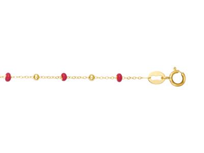Bracelet Boules rouges, 17-18 cm, Or jaune 18k - Image Standard - 1