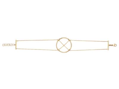 Bracelet Saturne, 16,50-18 cm, Or jaune 18k