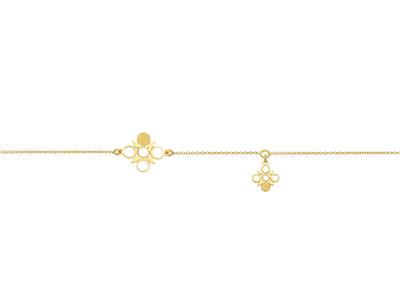 Bracelet motif fantaisie avec pampille, 16-17 cm, Or jaune 18k
