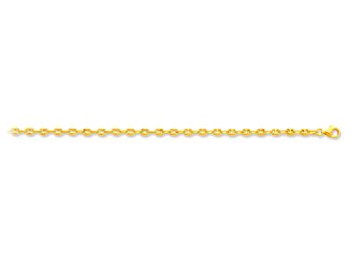 Bracelet maille Grain de café creuse 3,30 mm, 19 cm, Or jaune 18k