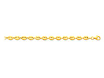 Bracelet maille Grain de café creuse 6 mm, 21 cm, Or jaune 18k - Image Standard - 1