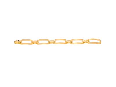 Bracelets mailles creuses ovales alternées 14 mm, 20 cm, Or jaune 18k - Image Standard - 1
