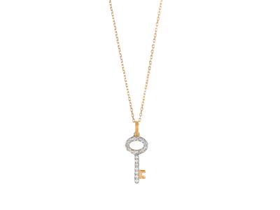 Bracelet clé 12 mm, diamants 0,08ct, 40-42 cm, Or jaune 18k - Image Standard - 1