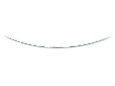 Collier Oméga rond avvolto 1,4 mm, 42 cm, Or gris 18k rhodié - Image Standard - 1