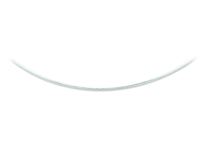 Collier Oméga rond 2 mm, embouts dévissables, 42 cm, Or gris 18k rhodié - Image Standard - 1