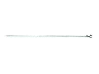 Chaîne maille Vénitienne 1,24 mm, 42 cm, Or gris 18k rhodié