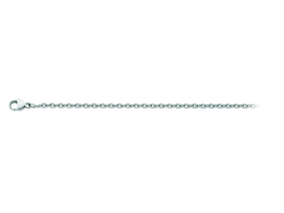 Chaîne maille Forçat diamantée 1,70 mm, 45 cm, Or gris 18k rhodié