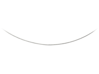 Collier Câble 0,75 mm, 42 cm, Or gris 18k rhodié