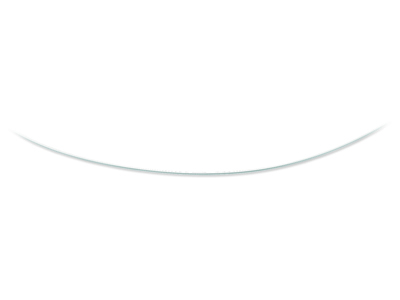 Collier Oméga rond avvolto 0,8 mm, 45 cm, Or gris 18k rhodié