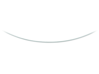 Collier Oméga rond avvolto 1 mm, 45 cm, Or gris 18k rhodié