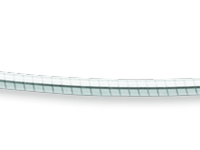 Collier Oméga rond avvolto 1,4 mm, 45 cm, Or gris 18k rhodié - Image Standard - 2