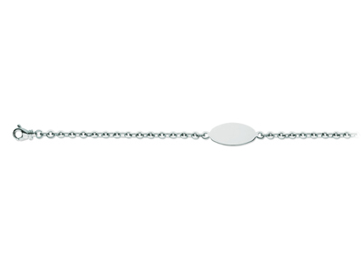 Identité junior maille Lentille avec anneaux intermédiaires, 18 cm, Or gris 18k - Image Standard - 1