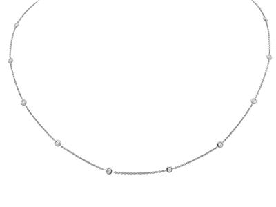 Collier Tennis 10 diamants 0,23ct, 43-45 cm, Or gris 18k - Image Standard - 1