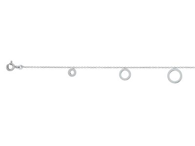 Bracelet chaîne Forçat ronde 5 cercles en chute, 17-18 cm, Or gris 18k - Image Standard - 2